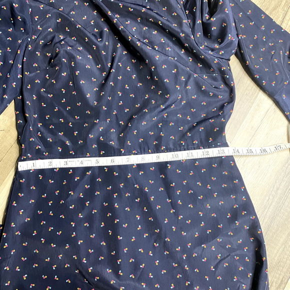 JOA J.O.A REVOLVE Bell Sleeve Open Back Dress Navy Geometric sz Small - Picture 11 of 13